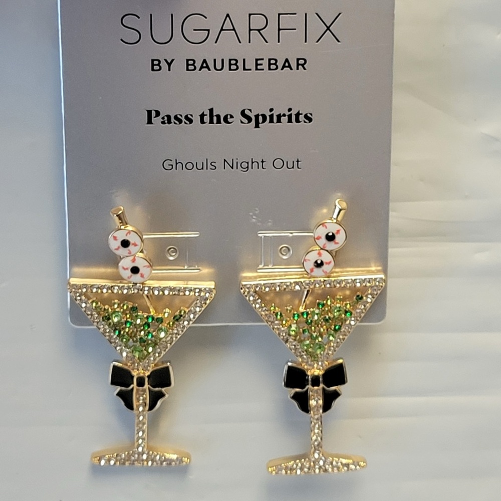 Sugarfix By Baublebar Halloween Pass The Spirits Martini Earrings Glows Dark